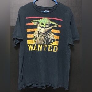 🌅Star Wars Black Grogu Wanted Poster T-shirt